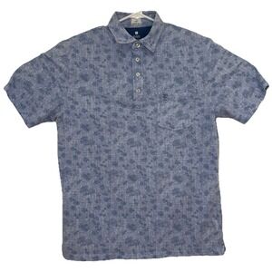 Johnnie-O Shirt Mens Medium Blue Lindley Floral‎ Golf Short Sleeve Polo